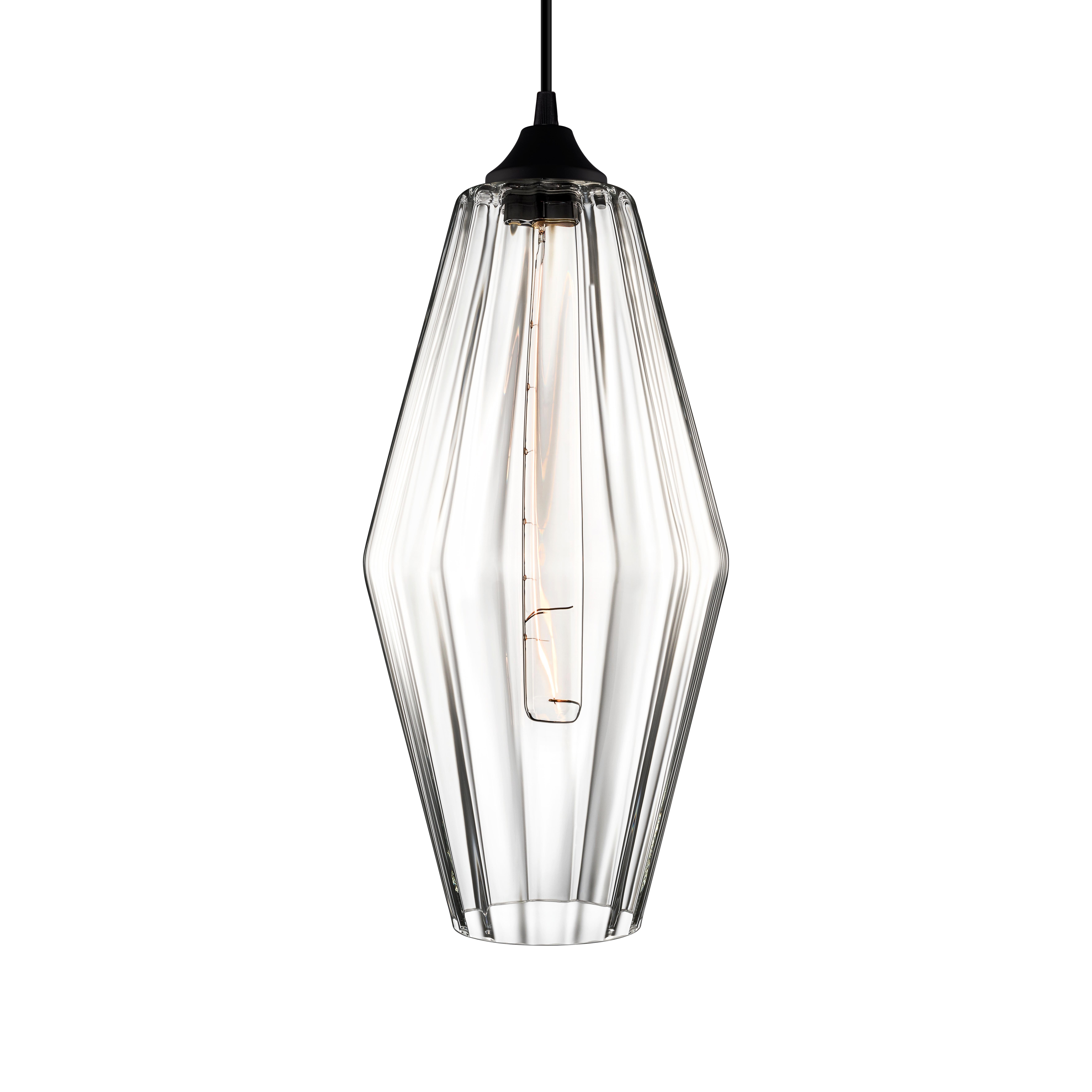 Marquise Grand Crystal Handblown Modern Glass Pendant Light, Made in the USA In New Condition For Sale In Beacon, NY