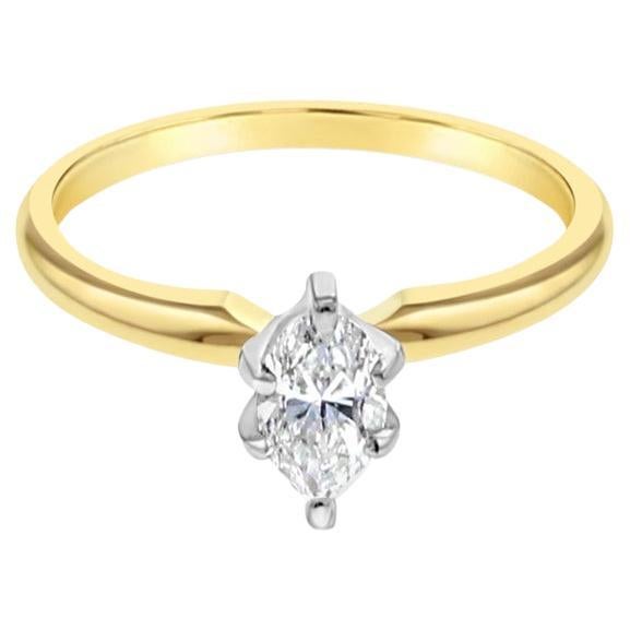 Anello di fidanzamento con diamante solitario Marquise da mezzo carato