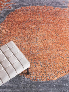 MARQUISE Hand Knotted Transitional Silk Rug in Rust & Teal Colours by Hands