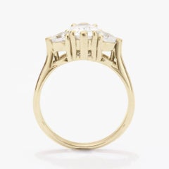 Marquise & Hearts Diamonds Three Stone Unique Engagement Ring