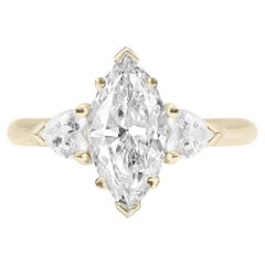 Used Marquise & Hearts Diamonds Three Stone Unique Engagement Ring
