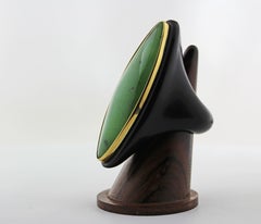 Anillo Marquesa Jade Oro y Madera Negra