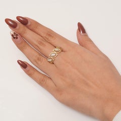 Marquise Leaf Diamond Eternity Ring in 14K Solid Gold (Certified)- Ready to Ship