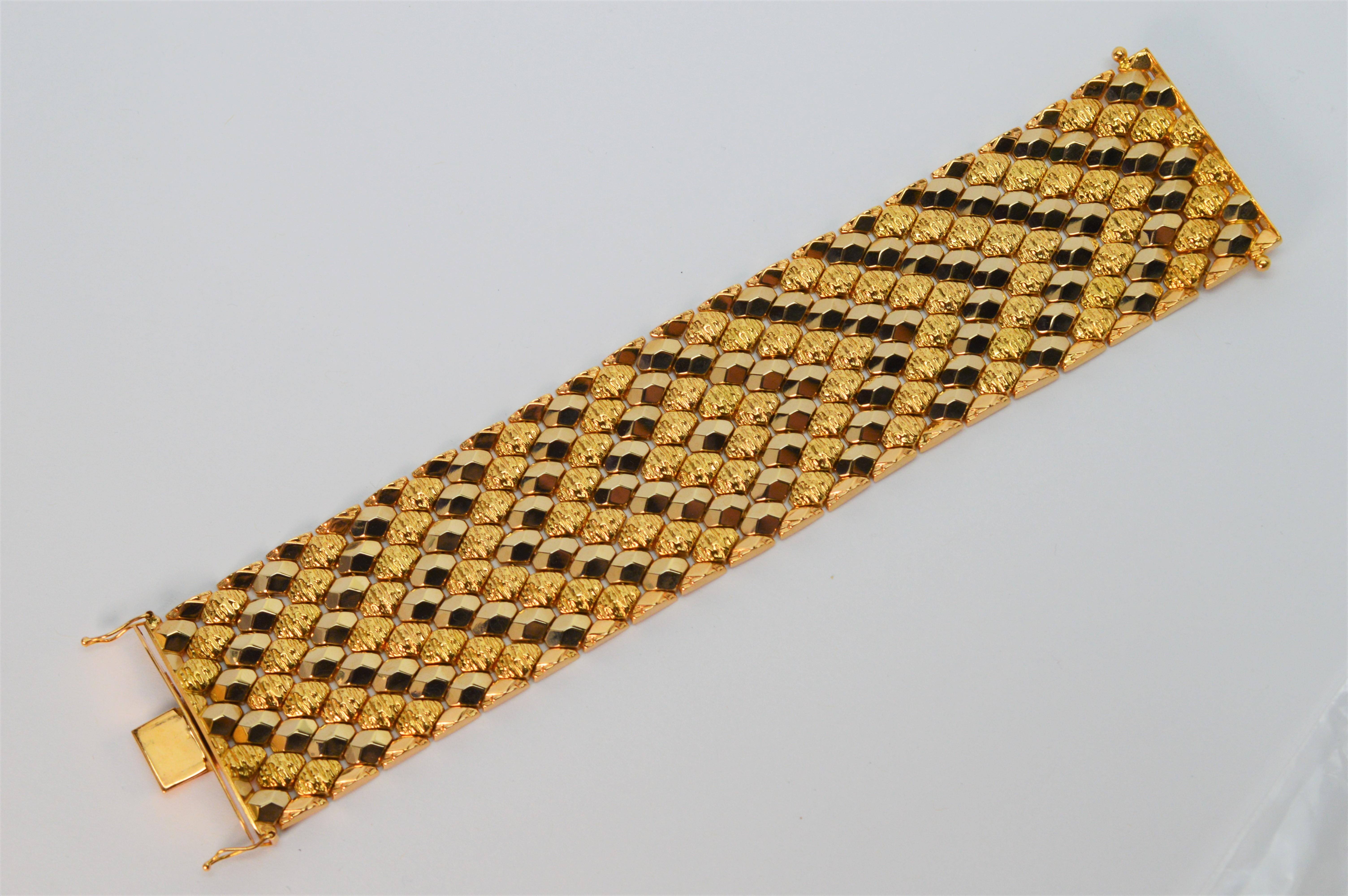 wide gold bracelet cuff