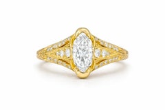 Marquise moissanite 14k gold engagement ring