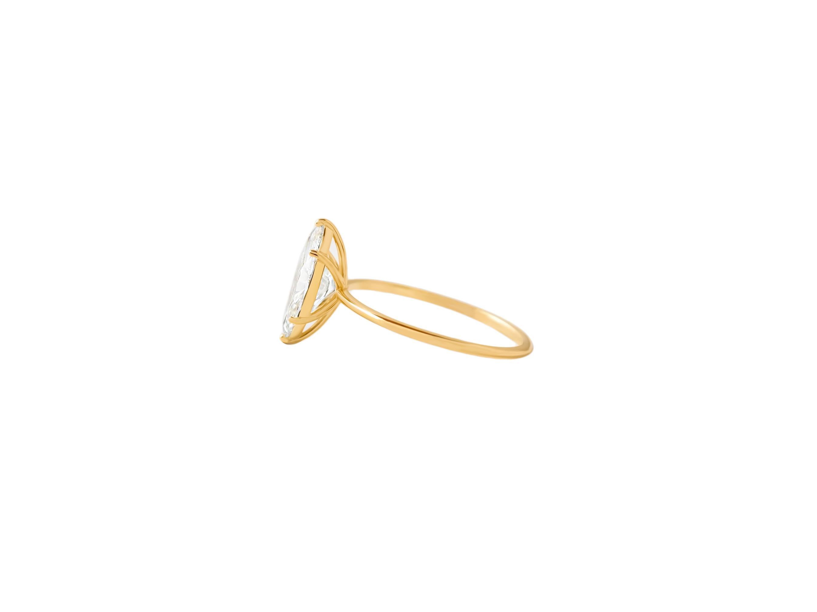 For Sale:  Marquise moissanite 14k gold ring 4