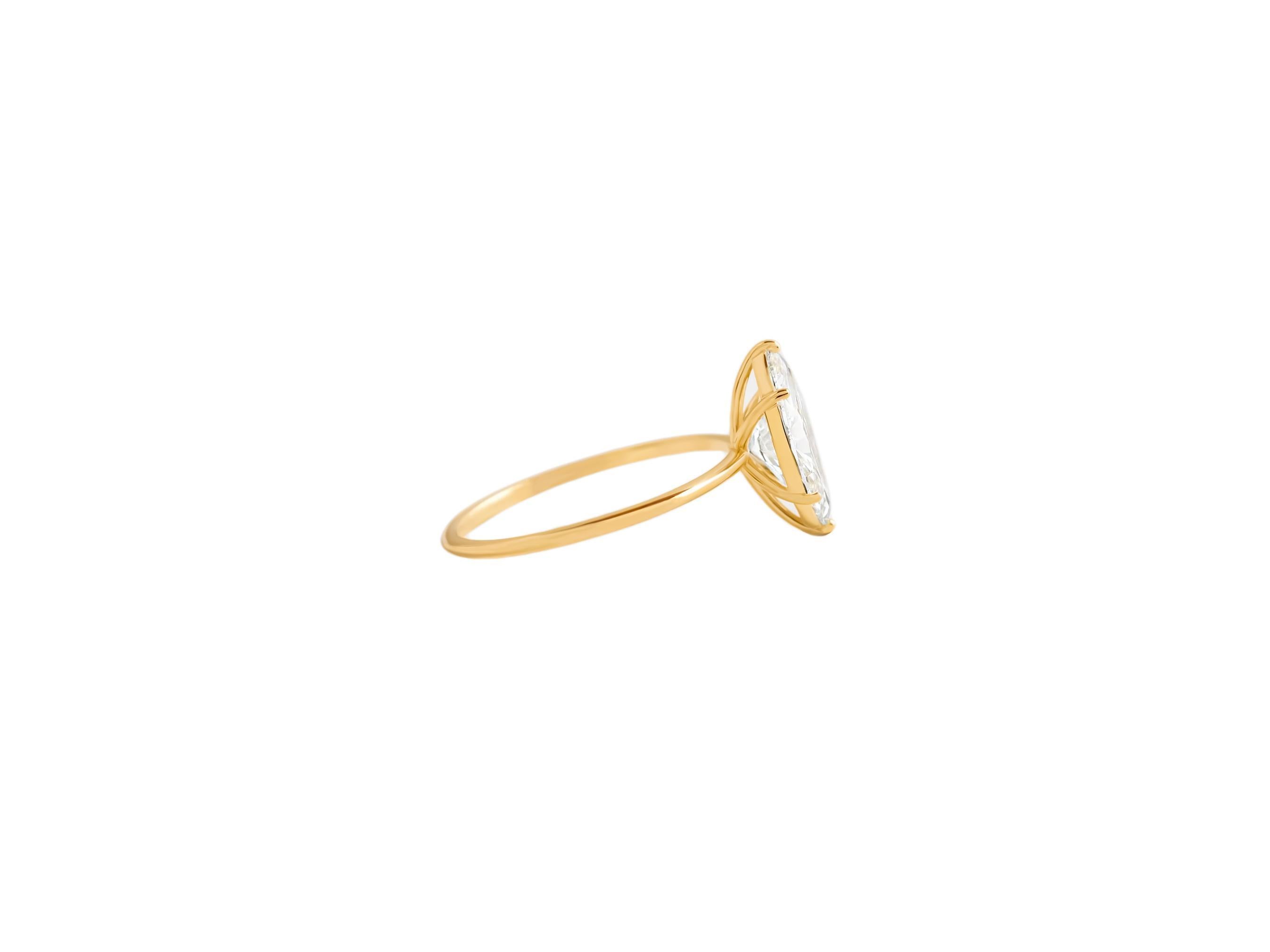 For Sale:  Marquise moissanite 14k gold ring 5