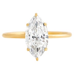 Marquise Moissanit 14k Gold Ring. 