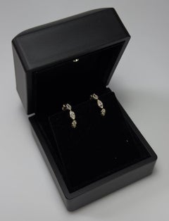 Marquise Moissanite Hoop Earrings 925 Sterling Silver Triple Marquise Earrings.