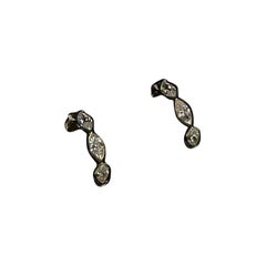 Pendientes de aro de moissanita marquesa Plata de ley 925 Pendientes de triple marquesa.