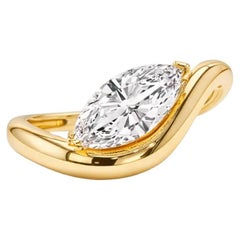 Marquise moissanite silver, gold ring