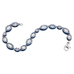 Marquise Moonstone Bracelet in Blue Zirconium by Zoltan David