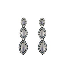 Marquise Moonstone Drop Earrings in Cobalt Blue Zirconium by Zoltan David