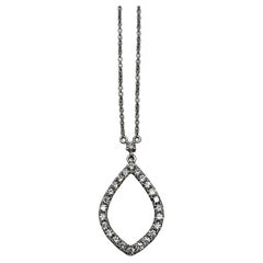Marquise Oval Form Rhombus Diamanten Halo Motiv 18K Weißgold Anhänger Halskette