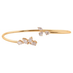 Bracciale con diamanti Marquise e Pear Bangle in oro giallo 14 carati Gioielli di pregio