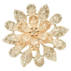 Marquise & Birne Diamanten Blume Diamant-Ring in 14K Solid Gold (zertifiziert)