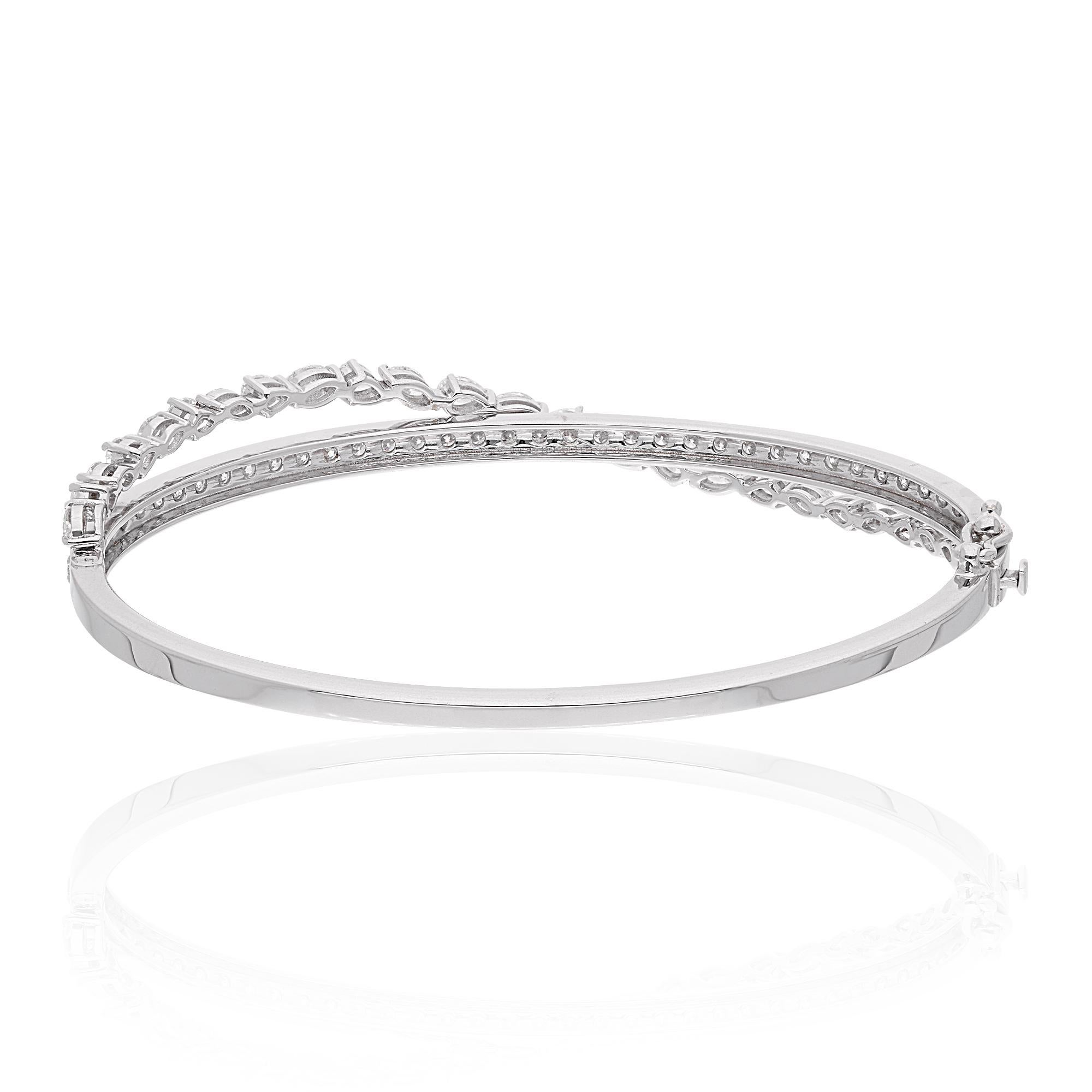 2.65 Ct. Diamond Bangle Bracelet, Genuine Diamond Bangle Bracelet, 18k White Gold Diamond Bracelet, Minimalist Bangle Fine Diamond Jewelry

This dainty diamond bracelet is a promise of perfection and purity. Gift this little piece of happiness to