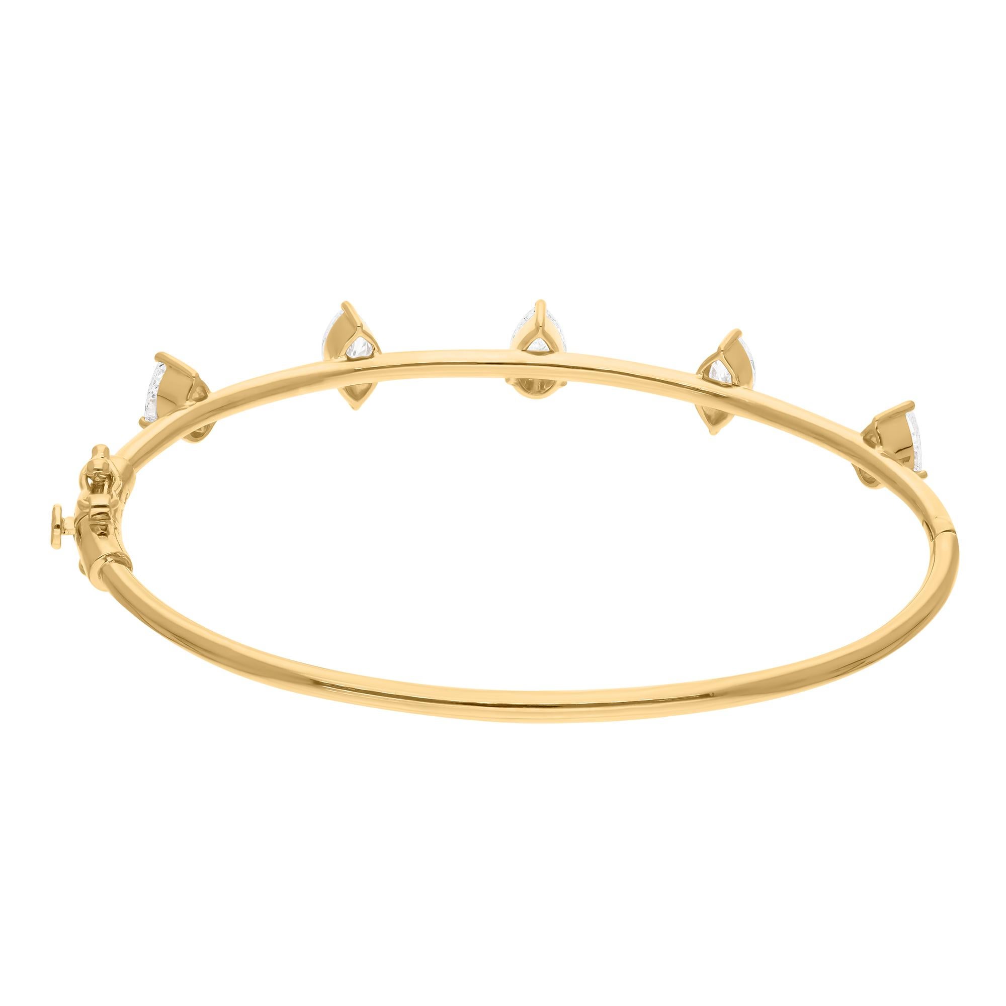 Donna Bracciale con diamanti Marquise Pear SI/H in oro giallo 18 carati Gioielli di pregio in vendita