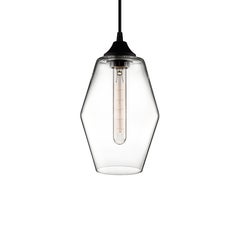 Marquise Petite Gray Handblown Modern Glass Pendant Light, Made in the USA