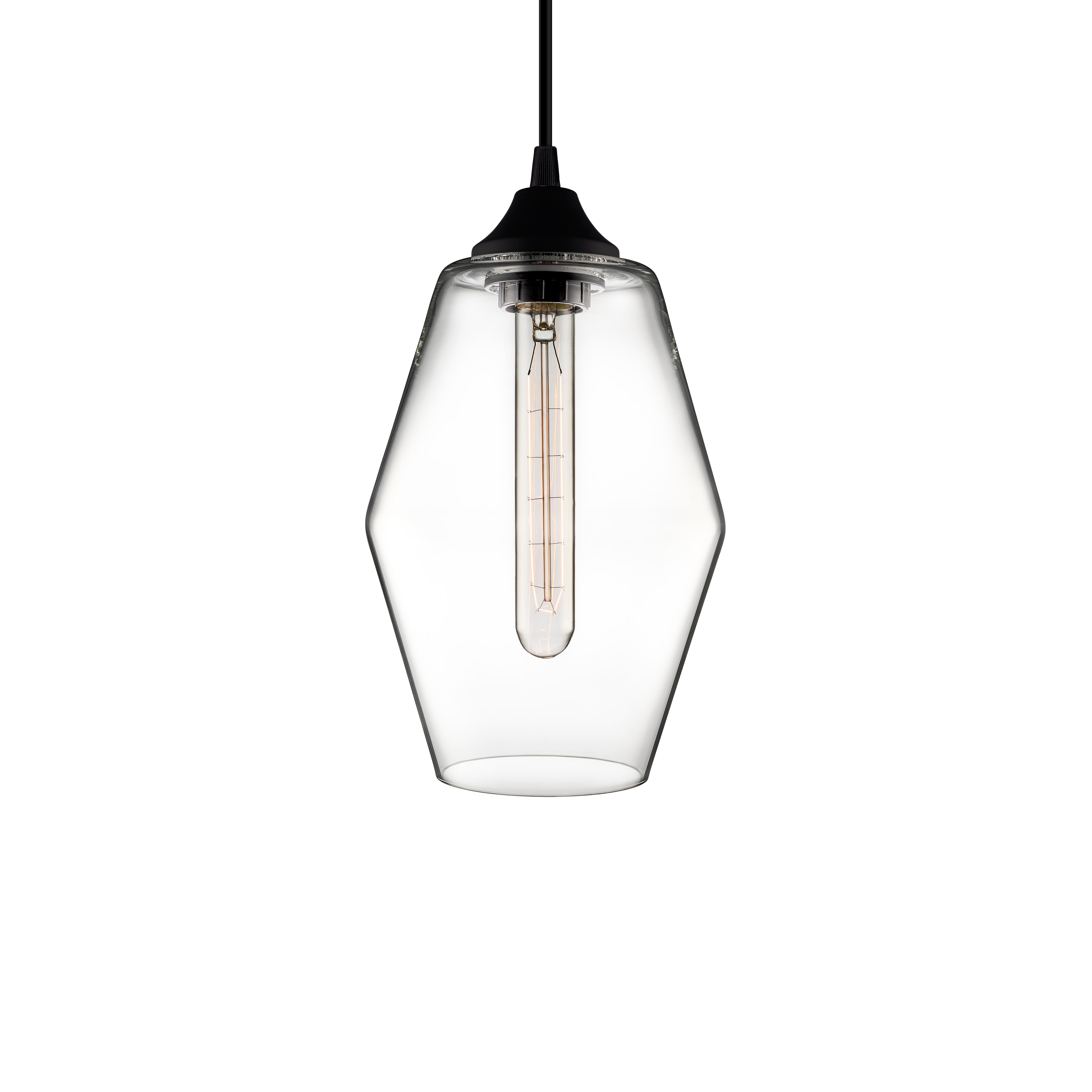 American Marquise Petite Opaline Handblown Modern Glass Pendant Light, Made in the USA For Sale