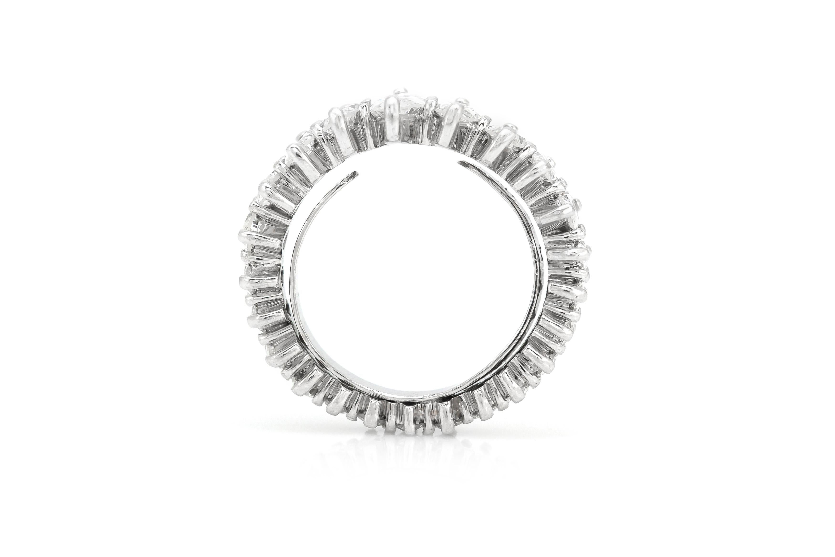 Marquise Platinum Wedding Band In Excellent Condition In New York, NY