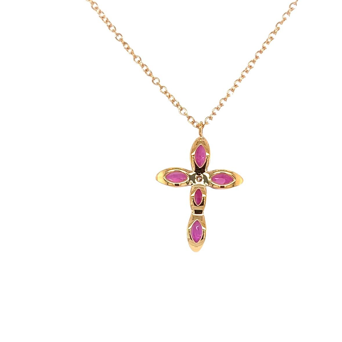 Contemporary Marquise Red Rubies Necklace For Sale