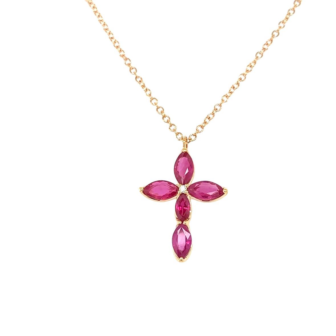 Marquise Cut Marquise Red Rubies Necklace For Sale