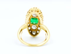 Marquise Ring, Emerald and Diamonds