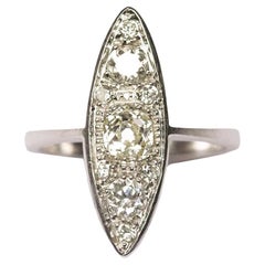 Vintage Marquise Ring with Old Cut Diamonds