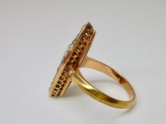 Marquise Rose Gold Ring Pearls and Sapphires