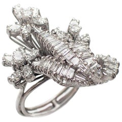 Marquise, Round and Baguette Diamond Cocktail Ring