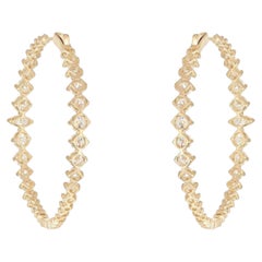 6.80ctw Natural Diamond 14K Yellow Gold Hoop Earrings