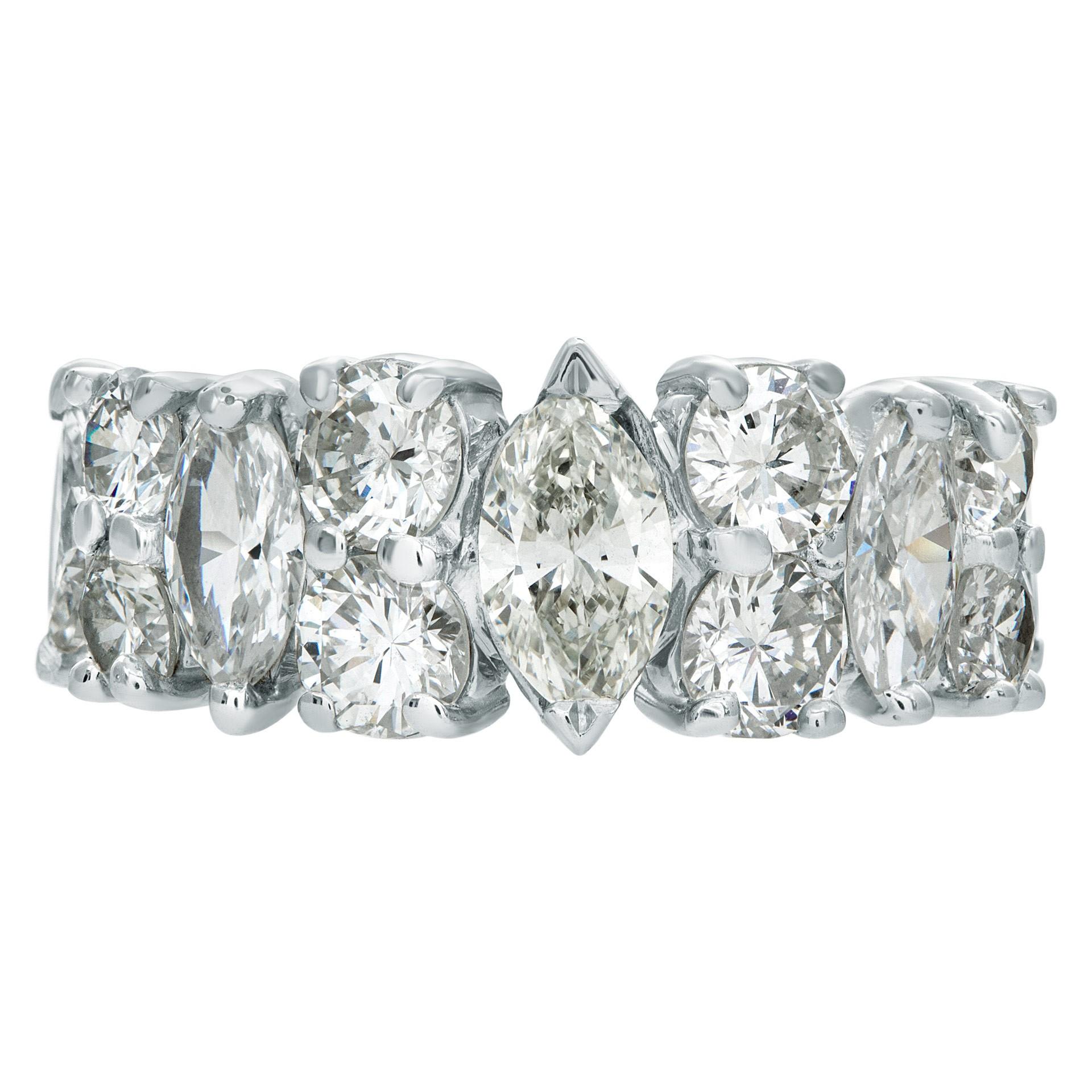ESTIMATED RETAIL: $6,600 YOUR PRICE: $5,050 - Timeless semi eternity diamond ring with over 2 carats in the round and marquise cuts.
 DIamonds are VS-SI clarity  and H-I color

