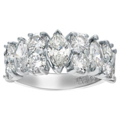 Marquise & Round Cut Diamond Ring Set in Platinum