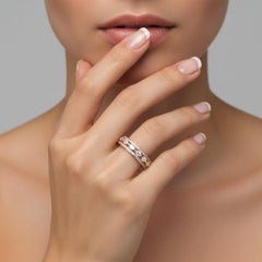 Marquise Round Diamond 14K (oder18k auf Anfrage) Gelbgold Double Row Band Ring