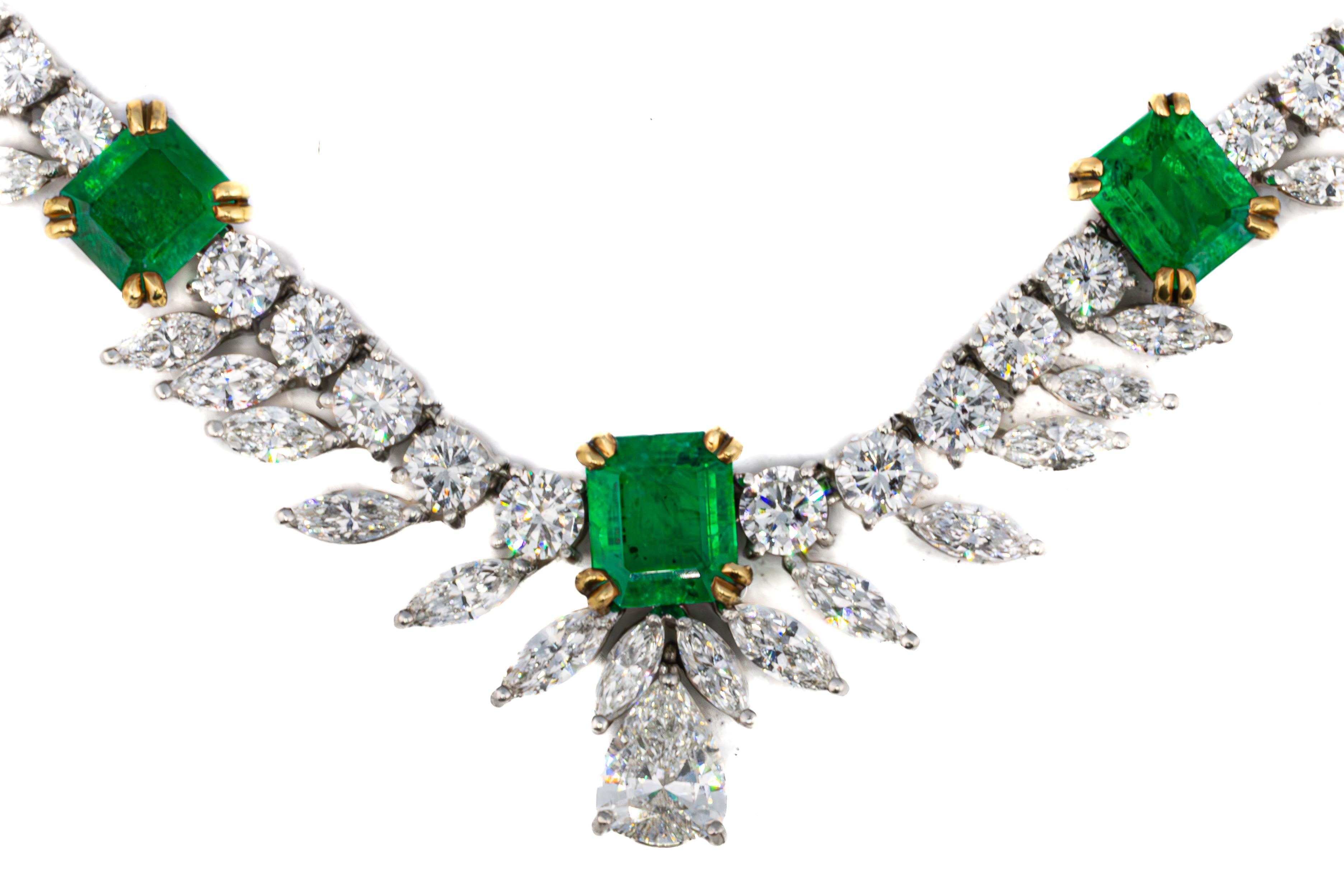 Marquise Diamanten im Rund- und Birnenschliff Halskette (Marquiseschliff) im Angebot