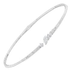 Collar de Boda Gargantilla con Diamantes Marquesa Redondos SI/H en Oro Blanco de 14 Kilates