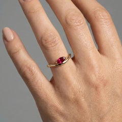 Marquise Ruby 14K Gold (18K Custom) Open Band Ring