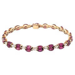 Marquise Ruby (2.5ctw) and Diamond (1.5ctw) Bracelet 14K Yellow Gold