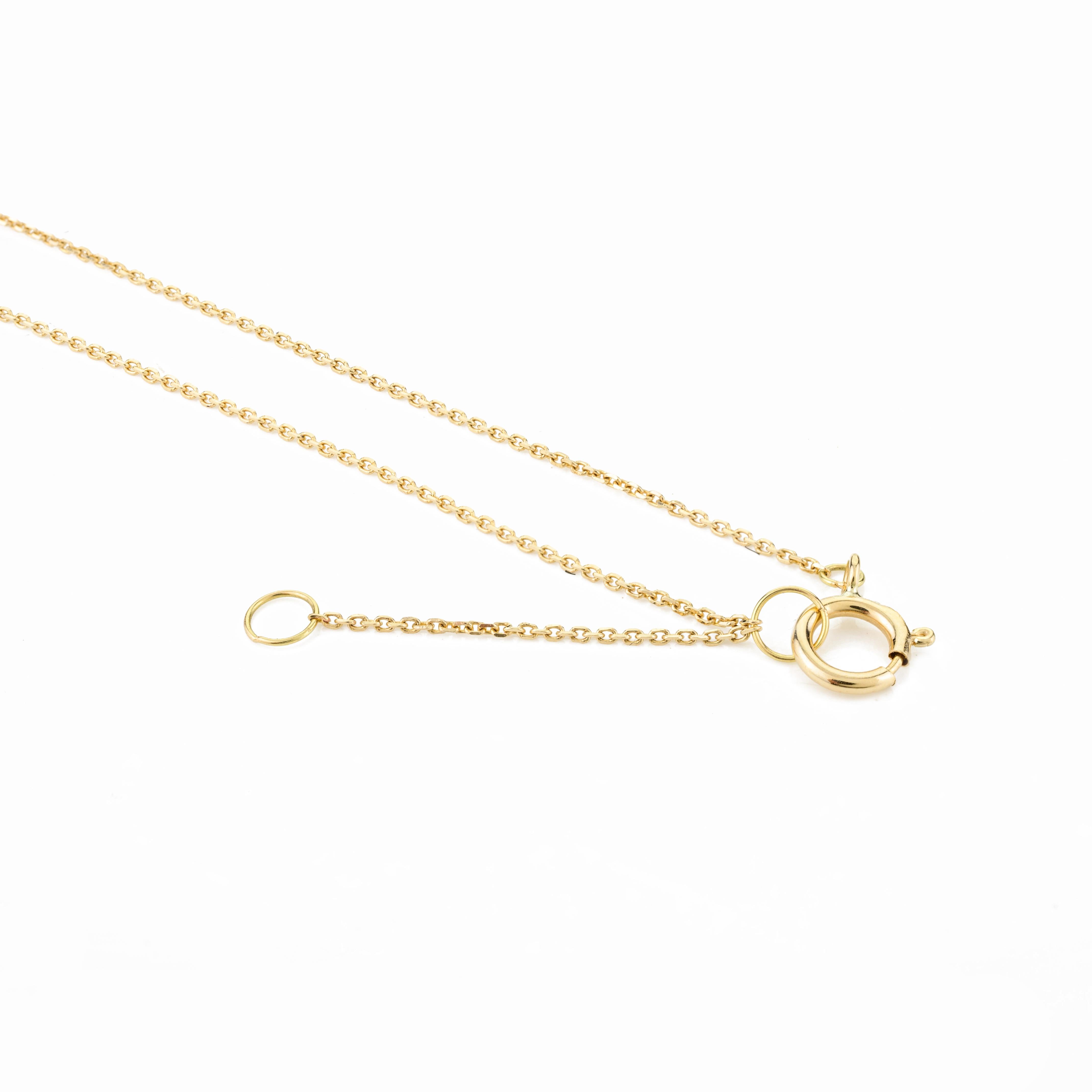 Collana a catena con charme di rubino Marquise Regalo per la fidanzata in oro giallo massiccio 18 carati in vendita 2