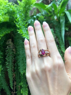 Marquise Ruby with Diamond Ring Set in 18 Karat Rose Gold Settings