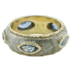 Vintage Marquise Sapphire Mario Buccellati Wedding Band Ring in 18k