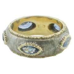 Marquise Sapphire Mario Buccellati Wedding Band Ring in 18k