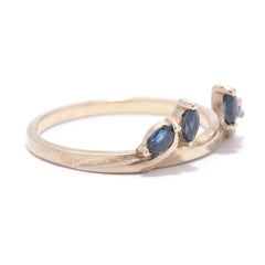 Marquise Sapphire Wrap Ring Guard, Stackable Ring Jacket