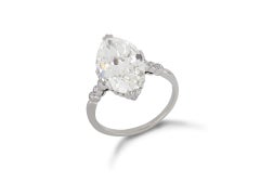 Marquise Shape Diamond Ring, French, circa 1920.