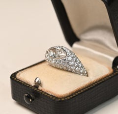 Marquise Shape Engagement Ring. 1.2ct Marquise Diamond Accent Ring Platinum JSI1