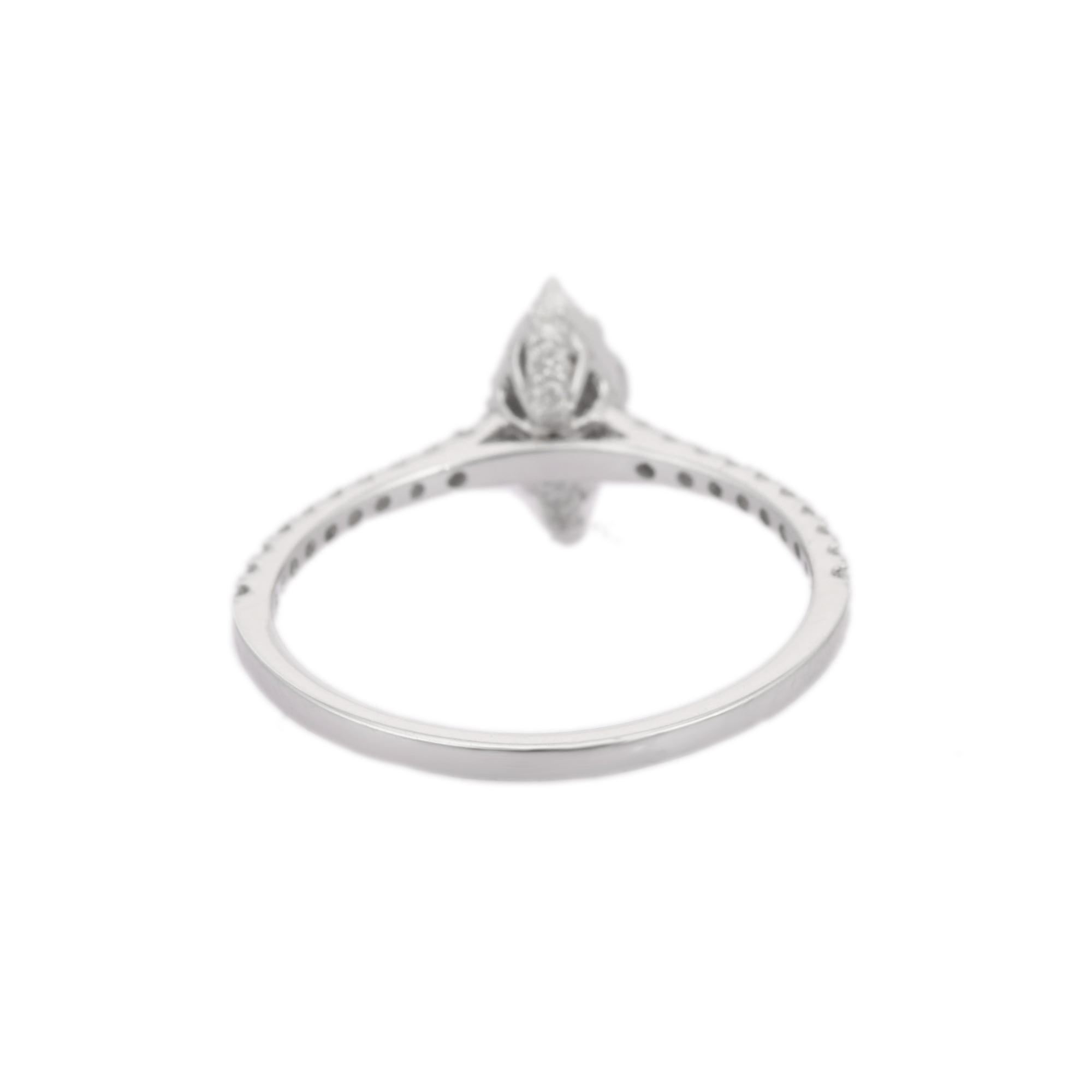 For Sale:  Illusion Marquise Diamond Studded in 14K Solid White Gold Ring Engagement Ring 5