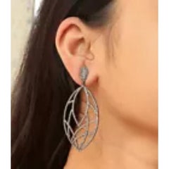 Marquise Shape Pave Diamond Earring 925 Silver Diamond Handmade Earring