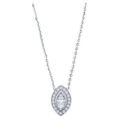 Marquise Diamant-Halo-Anhänger-Halskette