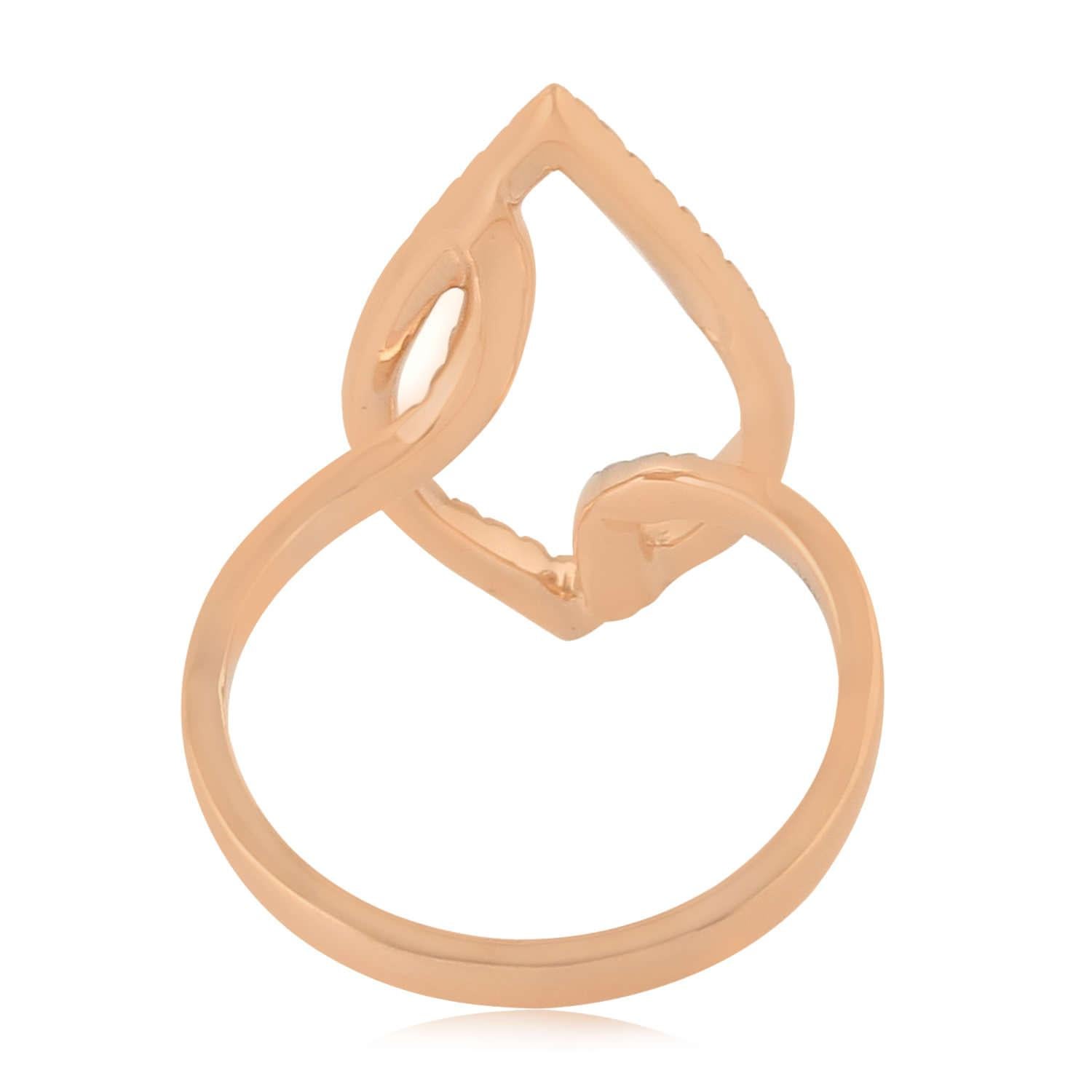 Artigiano Anello con diamanti a forma di marquise con smalto rosso e diamanti in oro rosa 14 carati in vendita